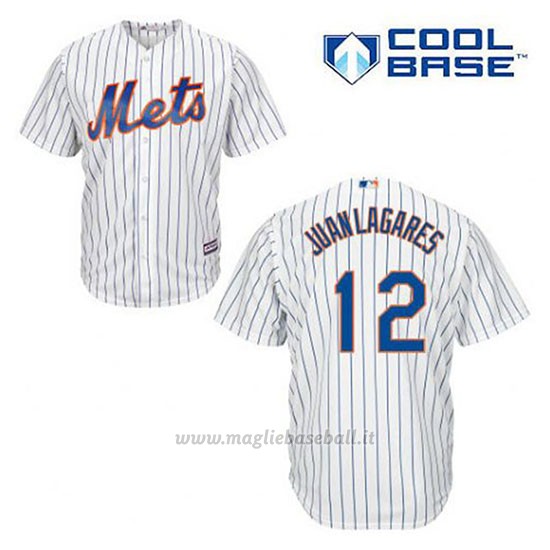 Maglia Baseball Uomo New York Mets Juan Lagares 12 Bianco 1ªCool Base